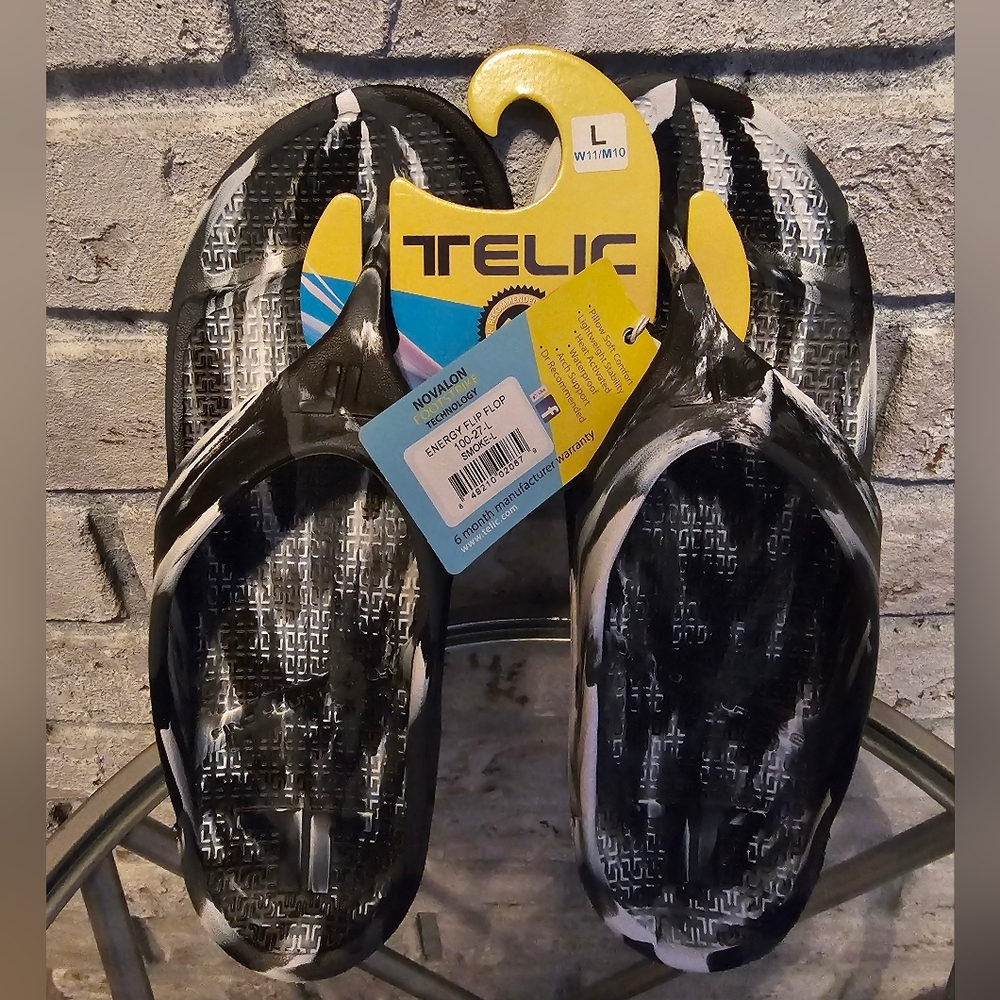 Telic Black and White Comfort Flip Flops
